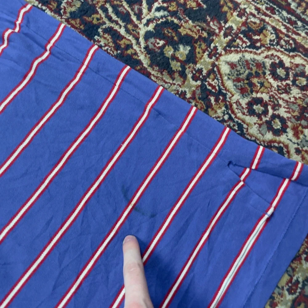 VTG 90s Polo Ralph Lauren XL Blue Striped Short Sleeve Cotton Pique Polo Shirt